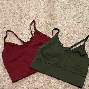 PINK Victoria's Secret Red and Green Sports Bras